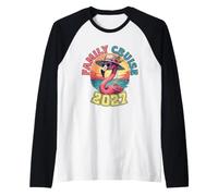 Family Cruise 2027 Flamingo Sunset Vacation Raglan Baseball Tee