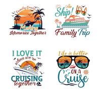 Family Cruise Door Magnets Decorations - 4 Pcs Family Cruise Ship Door Magnet Sticker Magnetic Waterproof Ship Cruise Essentials For Car Fridge Carnival Anniversary Birthday Party Decor