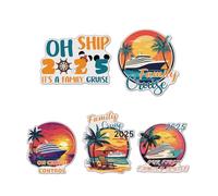 Family Cruise Door Magnets, Kaluofan 5 PCS Cruise Door Decorations, 2025 Family Cruise Travel Decorations Magnetic, Funny Carnival Ship Decorative Magnets for Cabin Fridge Stateroom Car