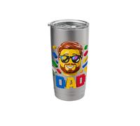 Family Dad Master Builder Building Bricks Blocks Fathers Day Stainless Steel Insulated Tumbler