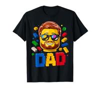 Family Dad Master Builder Building Bricks Blocks Fathers Day T-Shirt
