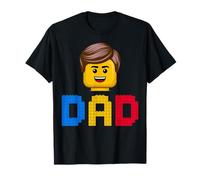Family Dad Master Builder Building Bricks Blocks Fathers Day T-Shirt
