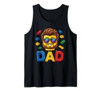 Family Dad Master Builder Building Bricks Blocks Fathers Day Tank Top