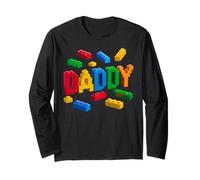 Family Daddy Master Builder Building Brick Block Fathers Day Long Sleeve T-Shirt