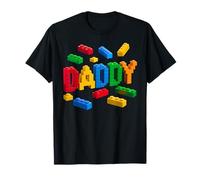 Family Daddy Master Builder Building Brick Block Fathers Day T-Shirt