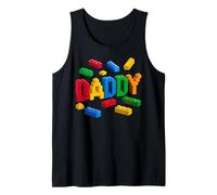Family Daddy Master Builder Building Brick Block Fathers Day Tank Top
