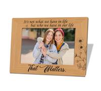Family Decor, Friendship Gift for Friends Apart, It's Not What We Have in Life but Who We Have in Our Life that Matters, Photo Gifts Wooden Picture Frame, Wall & Tabletop Display, 4*6 Inches Photo