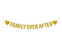 Family Ever After Banner, Happy Adoption Day Party Supplies, The Day I Got You Party Decorations, Forever Family Party Decor, Gold Glitter