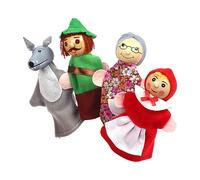 Family Finger Puppets - Soft Polyester Material, 4 Piece Fiction Doll, Educational Animal Puppet Set with | Educational Interatti