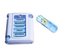 Family First Aid Box Portable Medicine Chest Storage Cabinets Weekly Pill Organizer - 7 Day Pill Case 4 Compartments