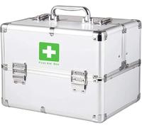 Family First Aid Box,Portable Medicine Chest Storage,Medical Organizer, Locked Empty First Aid Storage Chest,Multipurpose Locking Box for Home and Outdoor(14 inch)