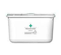 Family First -id Box | First -id Empty Medicine Storage Box | Multi-Compartment Medication Organizer with Detachable Tray | Medicine Box with Transparent Lockable Lid for Home, Offices