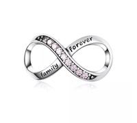 Family Forever Infinity Charm Genuine 925 Sterling Silver Compatible With Pandora Bracelet