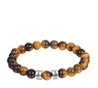 Family Forever - Tiger Beads Personalized Bracelet, Custom Name Bead Bracelet, Tiger Eye Stone Beads Bracelet with 1-5 Names, Customized Made Man Fathers Day for Him, Dad, Husband, Boyfriend
