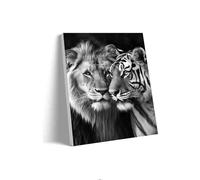 Family Fun 1000 Pieces Puzzle Black and White Tiger Casual Large Size Puzzle Toy Intellectual Decompression and Home Decoration