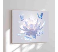 Family Fun 1000 Pieces Puzzle Gray Zen Butterfly and White Flowers Blooming in Water Puzzle Lover's Gift Suitable for Home Decoration Holiday Decoration