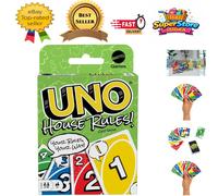 Mattel Games UNO House Rules Card Game for Family Night, Game Night, Travel, Camping & Party, HRL31