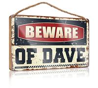 Family Funny Wall Sign Beware of Dave Wooden Sign New Home Gifts for Home Funny Bathroom Decor (Size : 20X30CM)