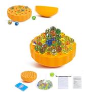 Family Game,Marble Balance Game - 60 Colorful Marbles with Built-in Storage,Fun Family Board Games for Kids&Adults,Exciting Party Games for 1-4 Players,Great Gifts for Christmas Birthday (Yellow)