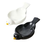 Family Game Night Holder Ceramic Bird Bowl for Mahjong Play, Shallow Tray Stores Pieces Between Turns, Doubles As Desktop Catchall Trinket Rest Mahjong Tray Ceramic Bowl Bird Shaped Holder Tabletop