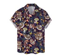 Family Gifts Kingdom Mushroom Hawaiian Shirts for Men - Mushroom Shirt, Mushroom Shirts for Men, Mushroom Stripe Button Down, Color 35, XL