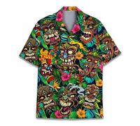 Family Gifts Kingdom Mushroom Hawaiian Shirts for Men - Mushroom Shirt, Mushroom Shirts for Men, Mushroom Stripe Button Down, Tiki, S