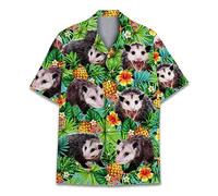 Family Gifts Kingdom Mushroom Hawaiian Shirts for Men - Mushroom Shirt, Mushroom Shirts for Men, Mushroom Stripe Button Down, Opossum, 3XL