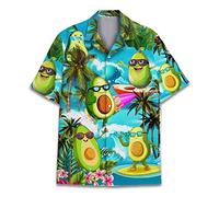 Family Gifts Kingdom Mushroom Hawaiian Shirts for Men - Mushroom Shirt, Mushroom Shirts for Men, Mushroom Stripe Button Down, Avocado, 4XL