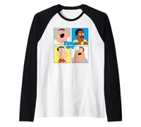 Family Guy Colorful Pop Art Character Grid Funny Cartoon Raglan Baseball Tee