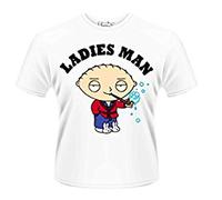 Family Guy -Ladies Man- men's white tee - ZAPPAR FIRENDLY, White, Large