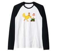 Family Guy Peter & The Giant Chicken Fighting Funny Cartoon Raglan Baseball Tee