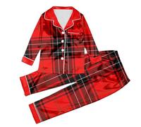 Family Guy Pyjamas Womens Family Checked Pyjamas Classic Shirts Sleepwear Xmas Sleepwear Sets Christmas Matching Sets Retro Check Nightwear Adult Pjs Outfits Soft Button Up Loungewear For Mom