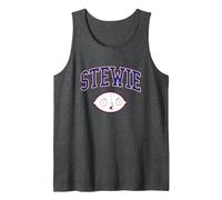 Family Guy Stewie Head and Athletic Lettering Funny Cartoon Tank Top, Men, Dark Heather Grey, Medium