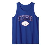 Family Guy Stewie Head and Athletic Lettering Funny Cartoon Tank Top, Men, Royal Blue, Medium