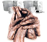 Family Hand Casting Kit 3D Cast Sculpture Gift, Large 15-Piece Set, 2kg Alginate, 2kg Stone Plaster, Paint, Metallic Wax Finishing Kit, 2 Clear Containers, Easy Instructions by BabyRice Made in UK
