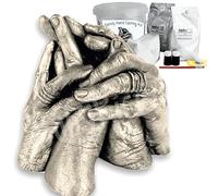 Family Hand Casting Kit DIY Hand Moulding Set up to 4 Adults, or Couples & Children, Baby - 1kg Each of Alginate Moulding Powder & Cast Plaster, Personalised Gifts & Keepsakes, Champagne Finish