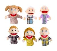 Family Hand Puppet Set - 6pcs Soft Plush Role-Play Puppets, Storytelling Imaginative Toys | Preschool Teaching Tool, Children Role Play, Finger Puppets For Boys Girls Interactive Fun For Boys And Girl