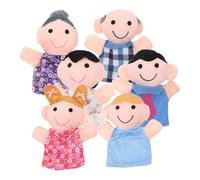 Family Hand Puppets, 6pcs Set with Random Color/Style Outfits (Including Dad, Mom, Grandpa, Grandma, Brother & Sister), Ideal for Preschool Performances & Parent - Child Storytelling, Family Hand Pupp