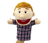 Family Hand Puppets for Kids Role Play - 11.8 Inch Multi-Ethnic Plush Soft Story Toys for Girls and Boys - Finger Puppet Set Gifts