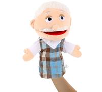Family Hand Puppets - Grandfather Plush Puppet Included Set Owith Mum, Dad, Brother, Sister Characters, Soft Fabric Puppets Kids | Role-Playing Hand Toys Storytelling Social Learning, Ideal Early Educ