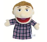 Family Hand Puppets Set - Plush role-play toys for kids featuring grandparents, parents Soft puppets perfect for storytelling, role-playing, and preschool education (Father)