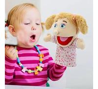 Family Hand Puppets Set - Plush role-play toys for kids featuring grandparents, parents Soft puppets perfect for storytelling, role-playing, and preschool education (Daughter)