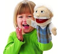 Family Hand Puppets Set - Plush role-play toys for kids featuring grandparents, parents Soft puppets perfect for storytelling, role-playing, and preschool education (Grandfather)