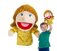 Family Hand Puppets - Soft Fabric 30cm 11.81inch Moving Gloves Style | Role Play with Imaginative Play, Teaching Plush Dramatic Accessories | Kindergarten, D