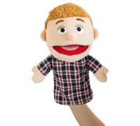 Family Hand Puppets - Soft Fabric 30cm 11.81inches Gloves Style Movable Mouth | Role Play Set With Imaginative Games, Teaching, Plush Drama Props | Kindergarten, Birthday Gift