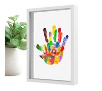 Family Handprint - Family Handprint Frame, Hand Print Craft Keepsake |Transparent Families Printing Photos Frames, Handmade Hand And Foot Print Photo Frame, Hangable Photo Frames Home Desk Orname