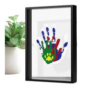 Family Handprint Kit,Family Handprint Kit,Handprint Keepsake Waiting Frame, Transparent Leaves Kit, Elegant Wooden Frame, Craft Transparent Kit P