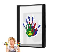 Family Handprint Kit,Handprint Keepsake Expecting Frame - Wooden Frame Kit Transparent Sheets, Baby-Safe Paint Craft Clear Kit For Ne-w Parent, After Birth Home