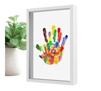 Family Handprint Kit,Handprint Keepsake Expecting Frame - Wooden Frame Kit Transparent Sheets, Baby-Safe Paint Craft Clear Kit For Ne-w Parent, After Birth Home