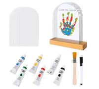 Family Handprint Kit with Lights - Clear Art Craft Stable Keepsake - Hand Casting Kit for Kids - for New Parents Grandparents Father's Day Mother's Day Parents Home Bedroom